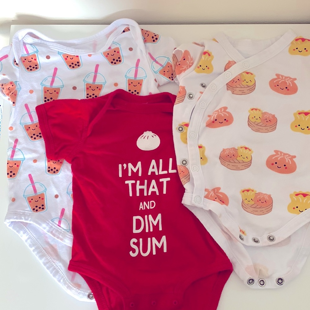 Organic cotton dim sum onesies bundle